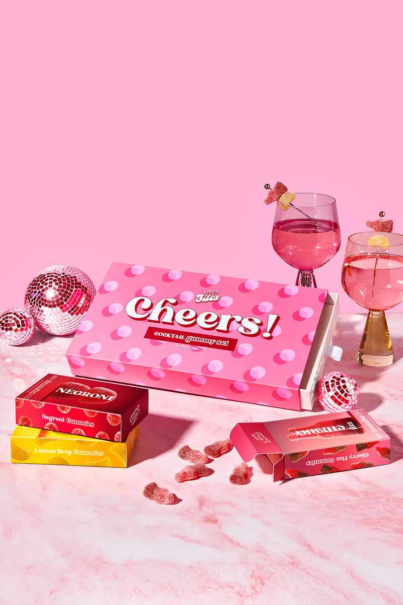 cheers cocktail gourmet gummy gift box alcohol free