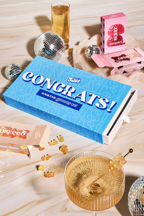 congrats cocktail gourmet gummy gift box alcohol free