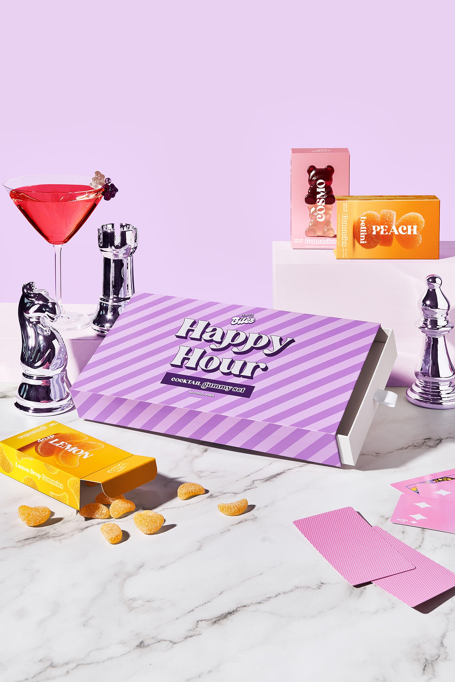 happy hour cocktail gourmet gummy gift box alcohol free