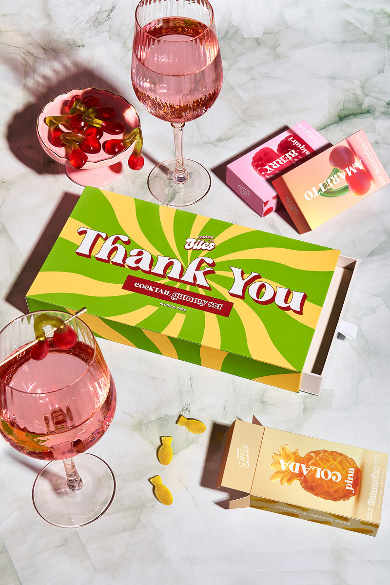 thank you cocktail gourmet gummy gift box alcohol free
